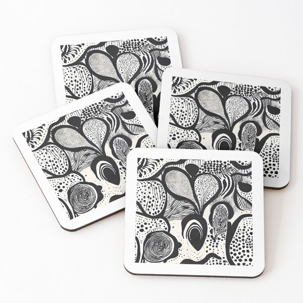 Item preview, Black & White Organic Shapes Modern Pattern designed and sold by Dream Garden.