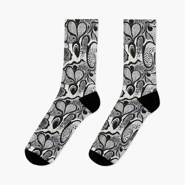 Item preview, Black & White Organic Shapes Modern Pattern designed and sold by Dream Garden.