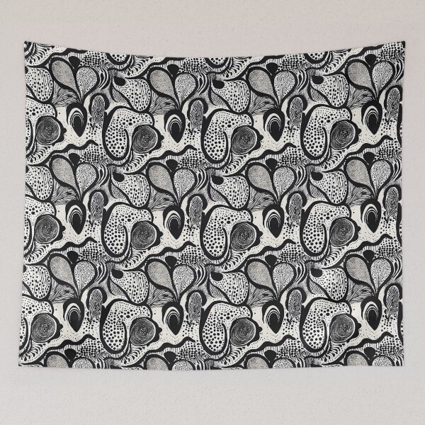 Item preview, Black & White Organic Shapes Modern Pattern designed and sold by Dream Garden.