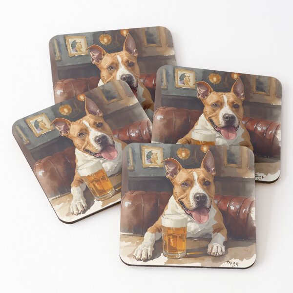 Item preview, Staffy Paws & Pints | Funny Dog Pub Lover Design designed and sold by Pixels & Paws.