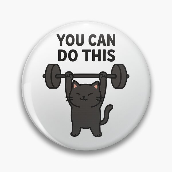 Item preview, Strong Cat with Barbell – You Can Do This | Motivational Illustration designed and sold by YesArtCreative.