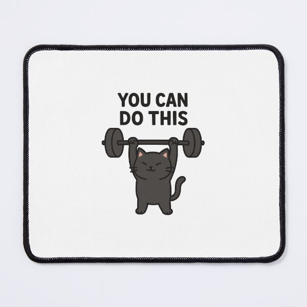 Item preview, Strong Cat with Barbell – You Can Do This | Motivational Illustration designed and sold by YesArtCreative.