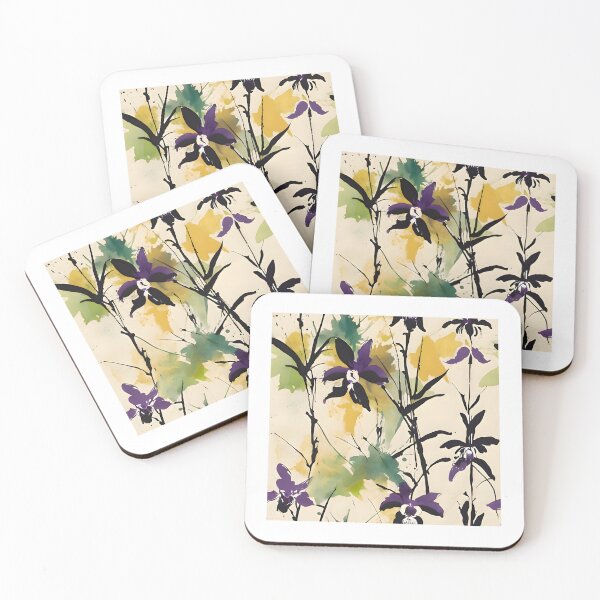 Item preview, Watercolor Purple Botanical Orchard Pattern designed and sold by Dream Garden.
