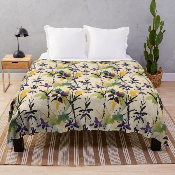 Item preview, Watercolor Purple Botanical Orchard Pattern designed and sold by Dream Garden.