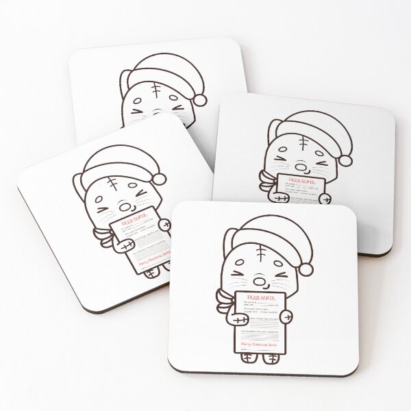 Item preview, A cute cat holding a letter for Santa Claus, Christmas coloring page designed and sold by IrinaCuteLab.