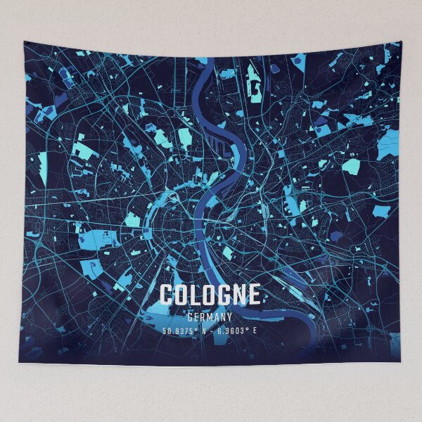 Item preview, Cologne Midnight City Map designed and sold by HomeLivingCo.