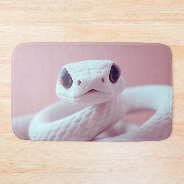 Item preview, White snake on pink bg designed and sold by anytka.