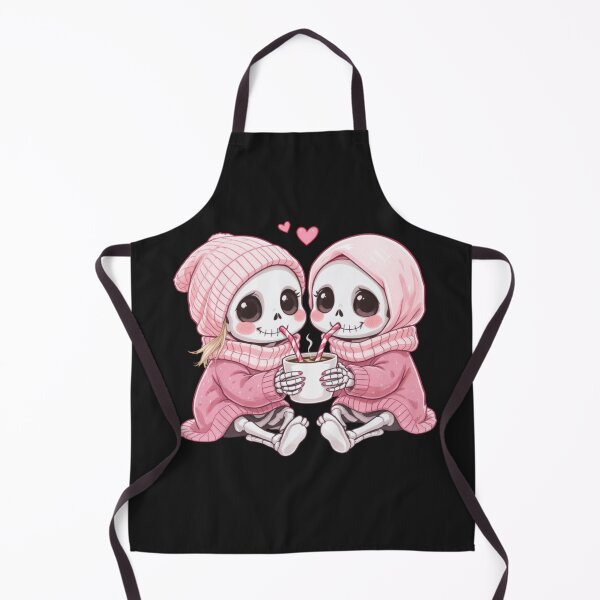 Item preview, Skeleton Couple Sharing Coffee | Cute Kawaii Spooky Love Art designed and sold by ColorSplash123.