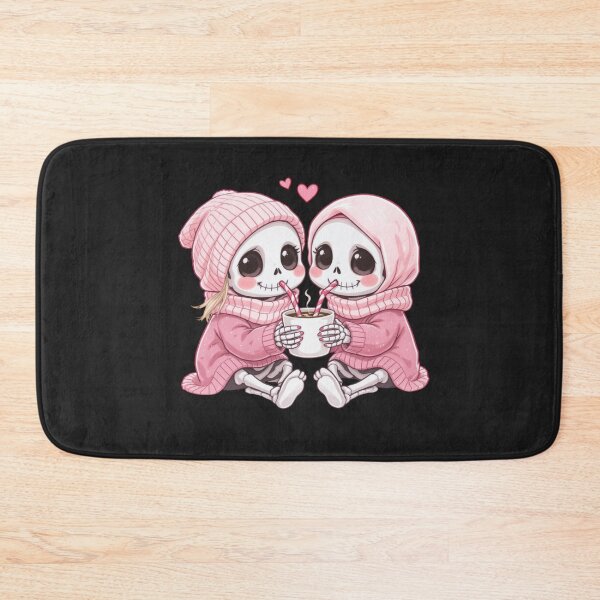 Item preview, Skeleton Couple Sharing Coffee | Cute Kawaii Spooky Love Art designed and sold by ColorSplash123.