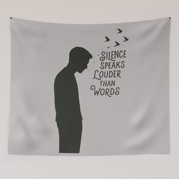 Item preview, Silence Speaks Louder T-Shirt – Emotional Minimalist Quote Tee designed and sold by KDesignCrafts.