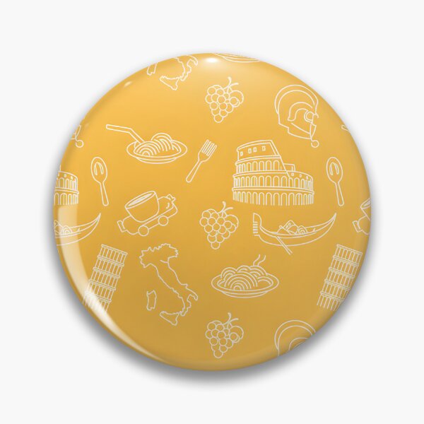 Item preview, Italian Icons Seamless Pattern | Italy Travel & Food Outline Design on Yellow designed and sold by ralucasilvia87.