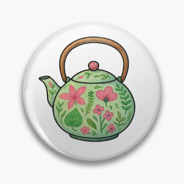 Item preview, Watercolor Floral Teapot Illustration, Tea pot illustration designed and sold by Pacika.