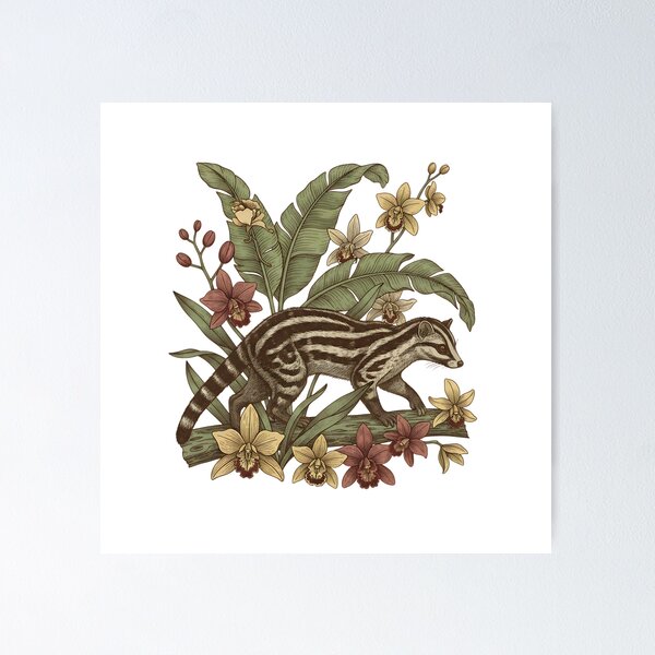 Item preview, Banded Palm Civet Among Banana Leaves designed and sold by BirdsnStuff.