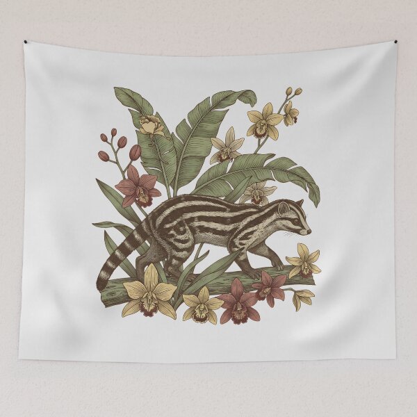 Item preview, Banded Palm Civet Among Banana Leaves designed and sold by BirdsnStuff.