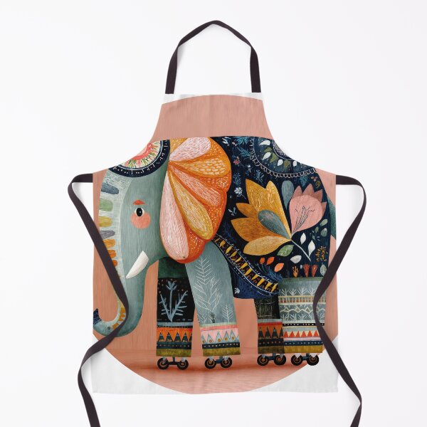 Item preview, Whimsical Painted Elephant on Wheels – A Celebration of Color and Culture designed and sold by ForeverPrintsOK.