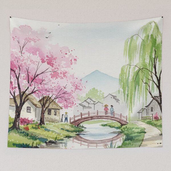 Item preview, Japanese-style rural landscape designed and sold by Design4uStudio.