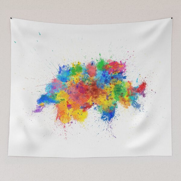 Item preview, Switzerland Paint Splashes Map designed and sold by ArtPrints.