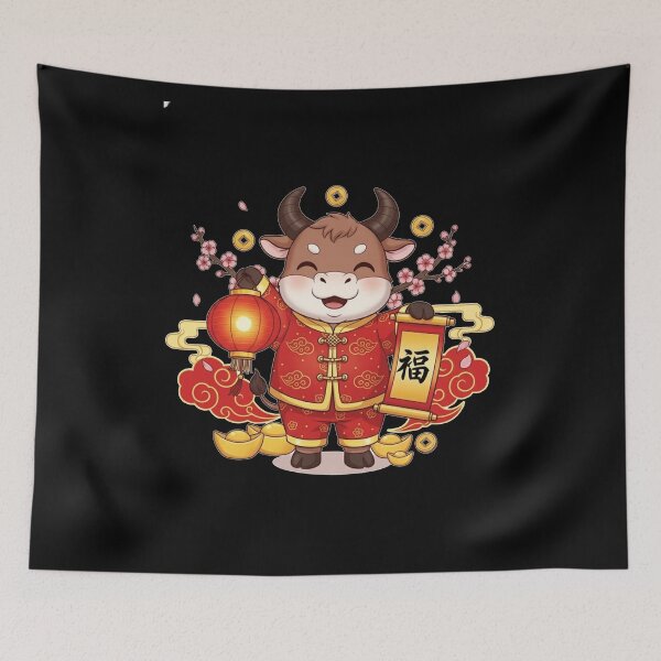Item preview, Auspicious Ox New Year Joy designed and sold by ZodiacWonders.