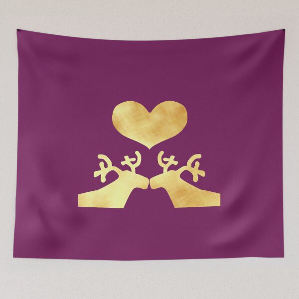 Item preview, Golden Reindeer couple on purple - Calm, Sensory-Friendly designed and sold by CreaTwinkles.