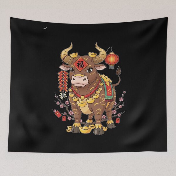 Item preview, Golden Fortune Ox Celebration designed and sold by ZodiacWonders.
