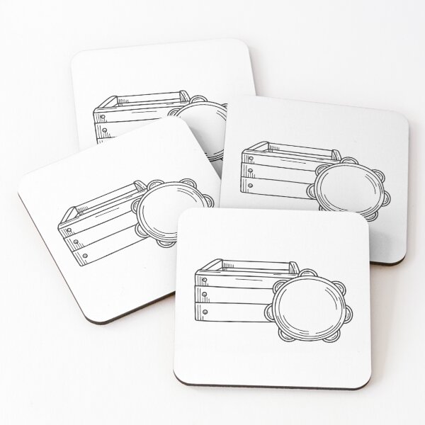 Item preview, A tambourine beside a crate of musical items designed and sold by rasagamastore.