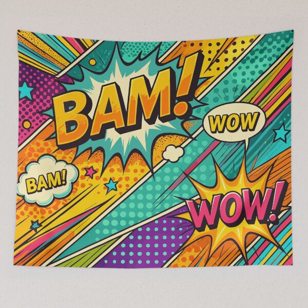Item preview, Colorful pop art design with onomatopoeia BAM WOW PAF  designed and sold by BCA Collection.