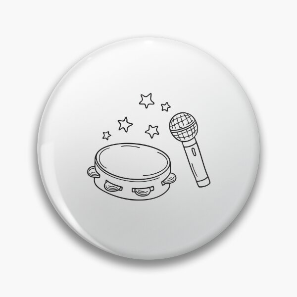 Item preview, A tambourine beside a microphone on a stage designed and sold by rasagamastore.