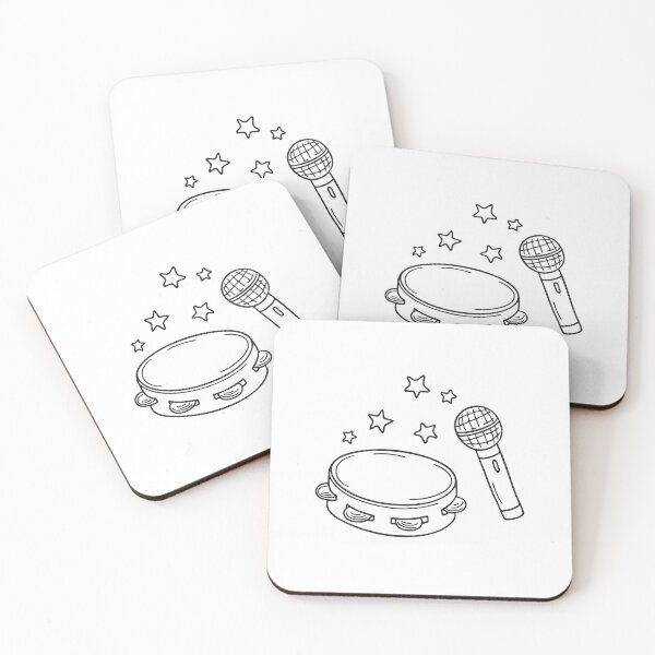 Item preview, A tambourine beside a microphone on a stage designed and sold by rasagamastore.