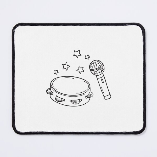 Item preview, A tambourine beside a microphone on a stage designed and sold by rasagamastore.