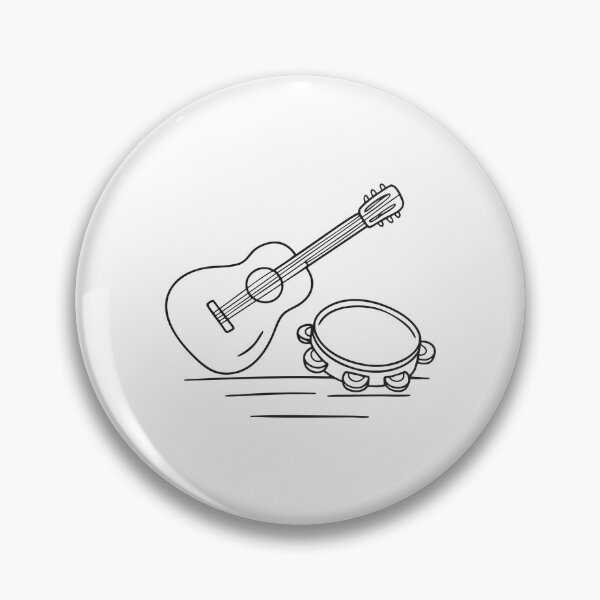 Item preview, A tambourine lying beside a guitar on the floor designed and sold by rasagamastore.