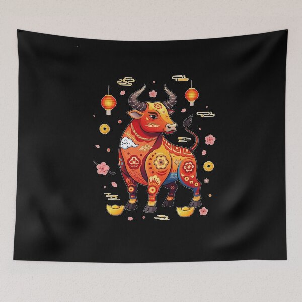 Item preview, Vibrant Chinese New Year Ox designed and sold by ZodiacWonders.