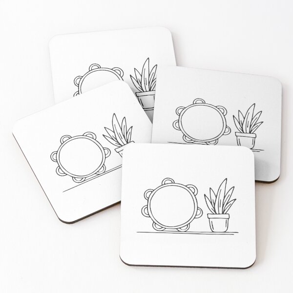 Item preview, A tambourine placed near a potted plant designed and sold by rasagamastore.