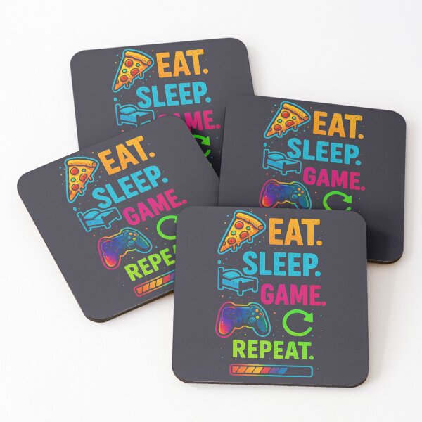 Artikelvorschau, Eat Sleep Game Repeat – Gaming Controller entworfen und verkauft von LiLeDesigns.