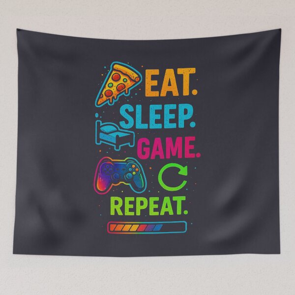 Artikelvorschau, Eat Sleep Game Repeat – Gaming Controller entworfen und verkauft von LiLeDesigns.