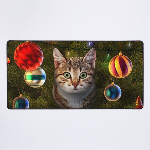 Item preview, Christmas Cat Art, Bella's Festive Friend Design, Cat Art Print, Feline Art Print, Christmas Art designed and sold by Global-Artists.