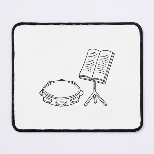 Item preview, A tambourine resting near a music stand with sheet notes designed and sold by rasagamastore.
