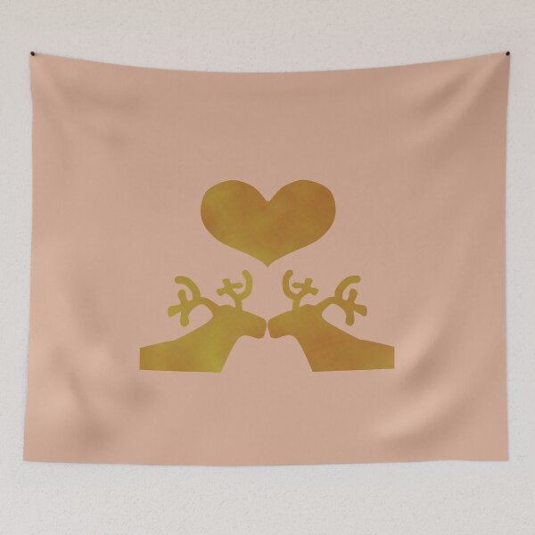 Item preview, Golden Reindeer couple on creme - Calm, Sensory-Friendly designed and sold by CreaTwinkles.