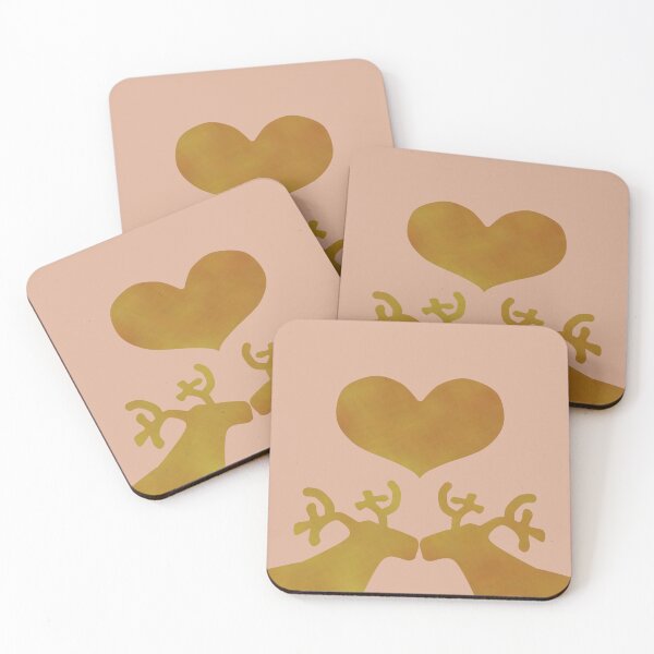 Item preview, Golden Reindeer couple on creme - Calm, Sensory-Friendly designed and sold by CreaTwinkles.
