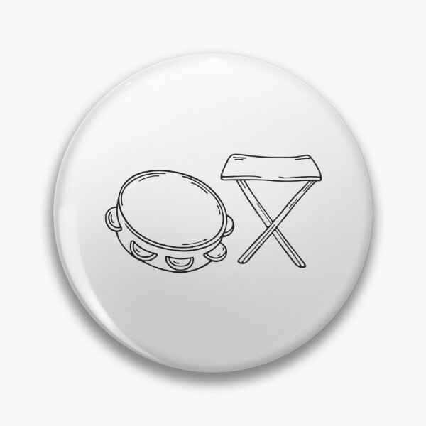 Item preview, A tambourine sitting beside a folded chair designed and sold by rasagamastore.