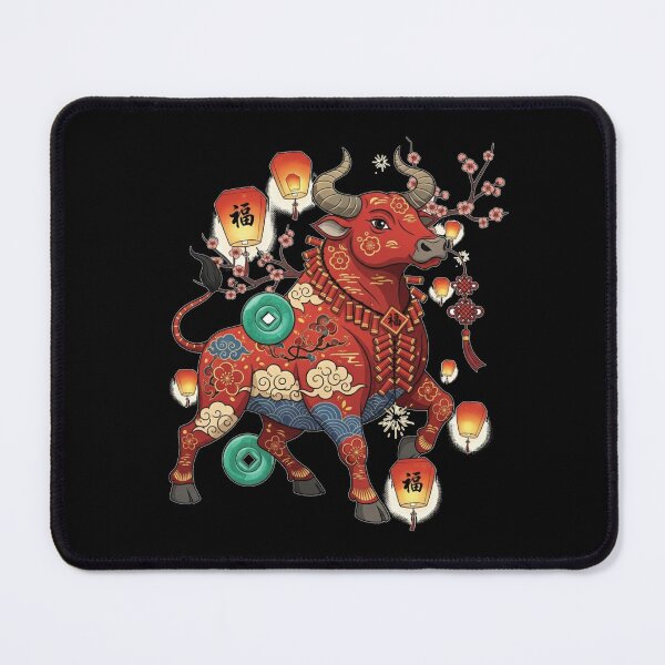 Item preview, Auspicious Red Ox Celebration designed and sold by ZodiacWonders.