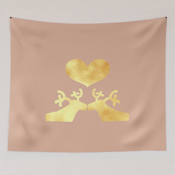 Item preview, Golden Reindeer couple on creme - Calm, Sensory-Friendly designed and sold by CreaTwinkles.