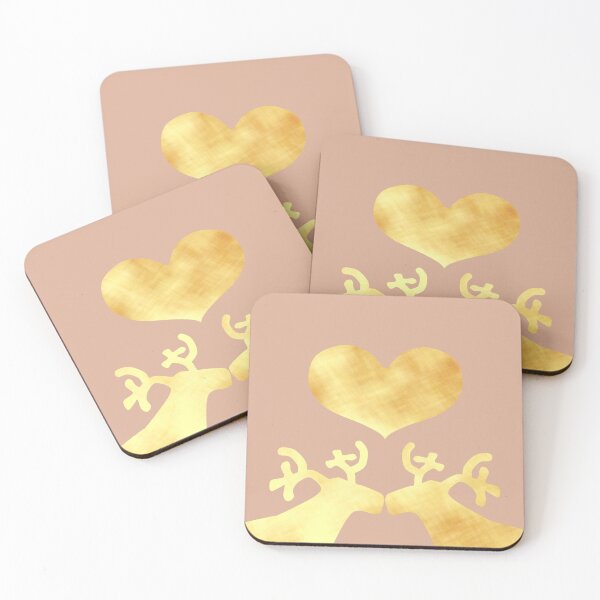 Item preview, Golden Reindeer couple on creme - Calm, Sensory-Friendly designed and sold by CreaTwinkles.