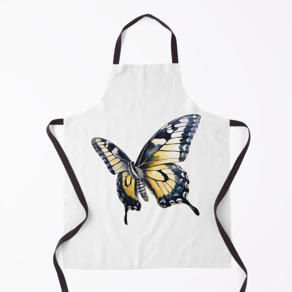 Item preview, Detailed watercolor illustration of a swallowtail butterfly with yellow and black wings designed and sold by homydesign.