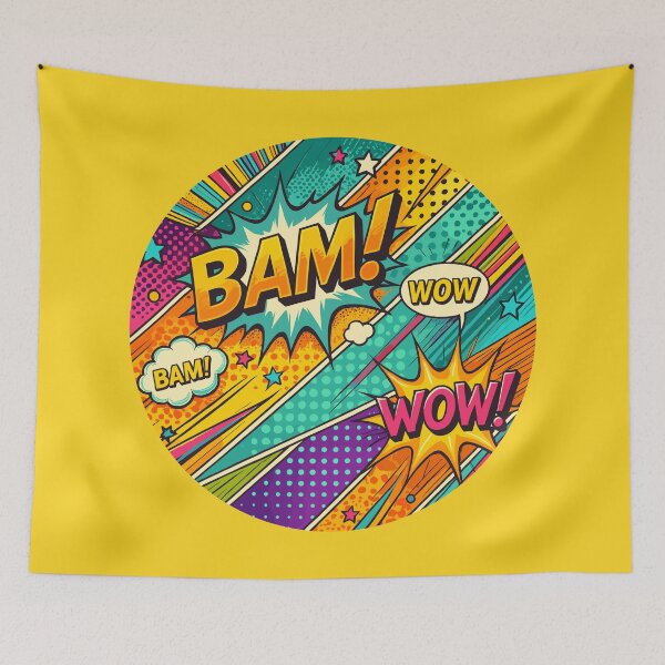 Item preview, Colorful pop art design with onomatopoeia BAM WOW PAF  designed and sold by BCA Collection.