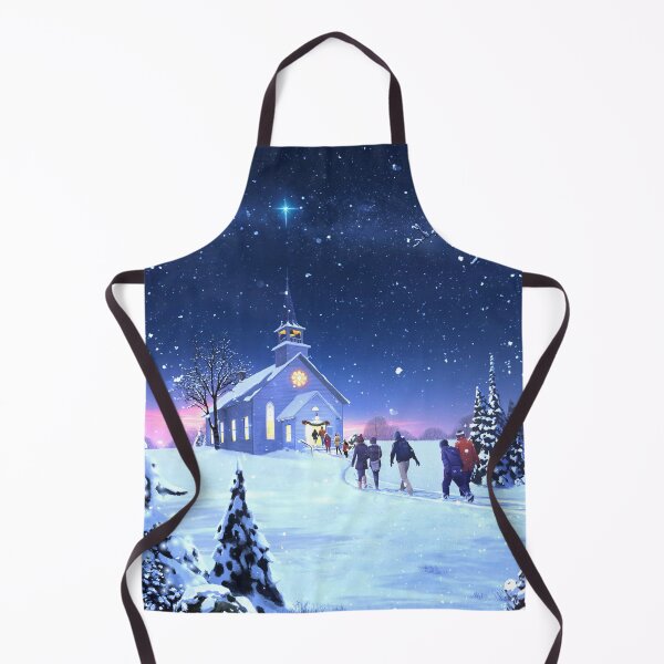Item preview, Christmas Eve Church Winter Scene Artworks, Winter Art Prints, Christmas Eve Church Scene, Holiday Art Prints designed and sold by Global-Artists.