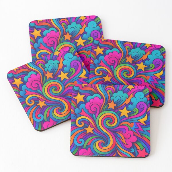 Item preview, Colorful Psychedelic Rainbow Pattern – Stars Art designed and sold by LiLeDesigns.