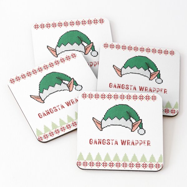 Item preview, Gangsta Wrapper Elf Hat Christmas Pun designed and sold by Anastasiia Yurevych.
