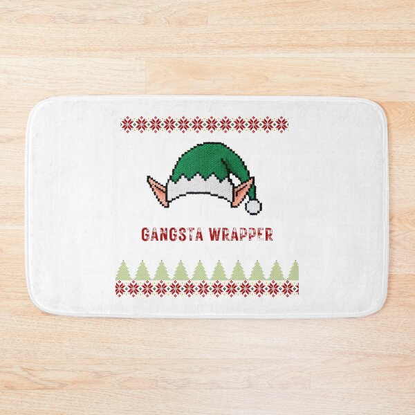 Item preview, Gangsta Wrapper Elf Hat Christmas Pun designed and sold by Anastasiia Yurevych.