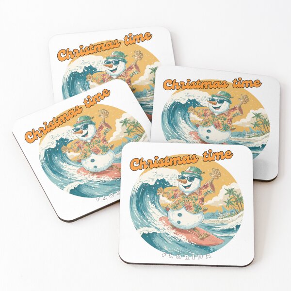 Item preview, Florida Christmas Time: Surfing Snowman Tropical Holiday Beach Vibe designed and sold by ChefsSpicyFits.