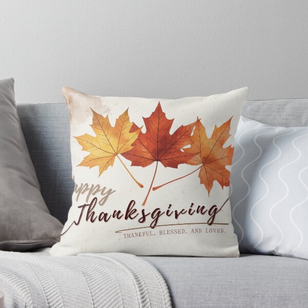 Item preview, Happy Thanksgiving Autumn Maple Leaves – Thankful Blessed Loved designed and sold by RiendeersDEAR.